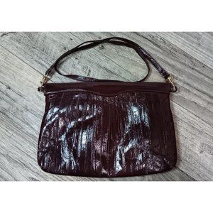 Carlo Amboldi Burgundy Eel Designer Vintage Classic Party Event Shoulder Bag